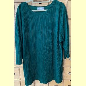 Deep Green Polyester Crepe Blouse - 2X